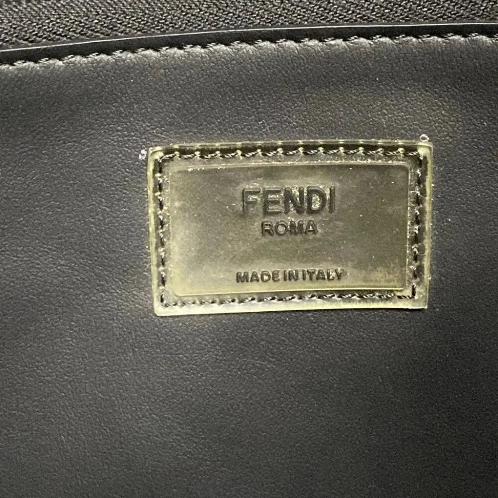 Auth FENDI Pecan Black Dark Brown Multi Jacquard Leather Tote Bag - Picture 15 of 15